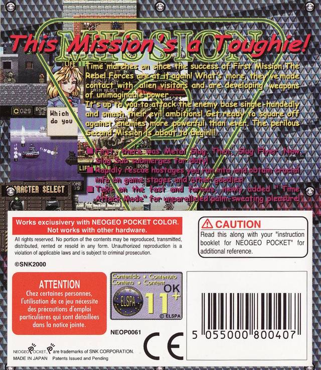 Metal Slug: 2nd Mission - SNK NeoGeo Pocket Color (European Import) [Pre-Owned] Video Games SNK   