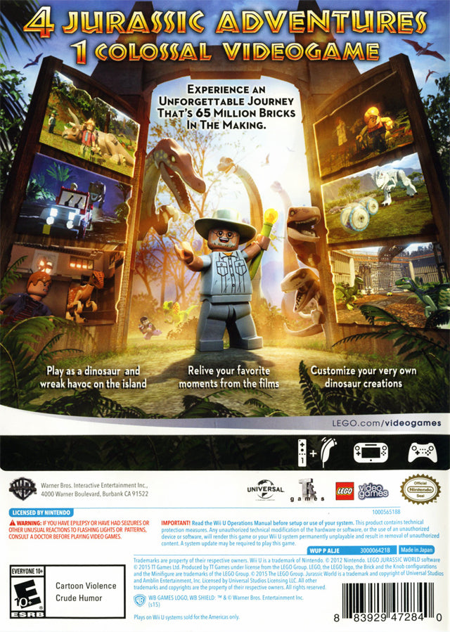 LEGO Jurassic World - Nintendo Wii U Video Games Warner Bros. Interactive Entertainment   