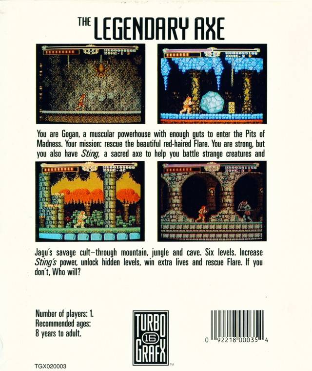 The Legendary Axe - TurboGrafx-16  [Pre-Owned] Video Games NEC   