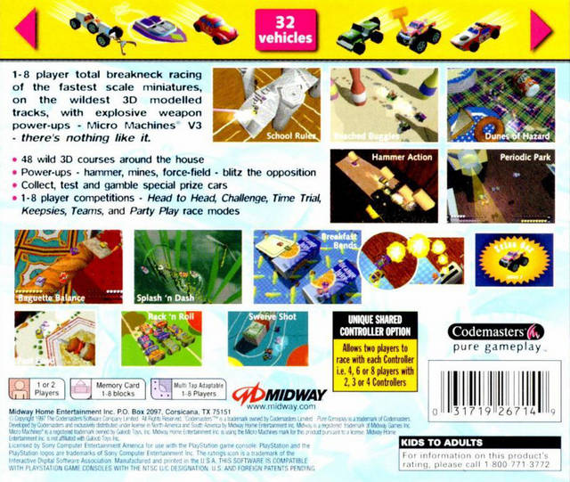 Micro Machines V3 - (PS1) PlayStation 1 [Pre-Owned] Video Games Midway   