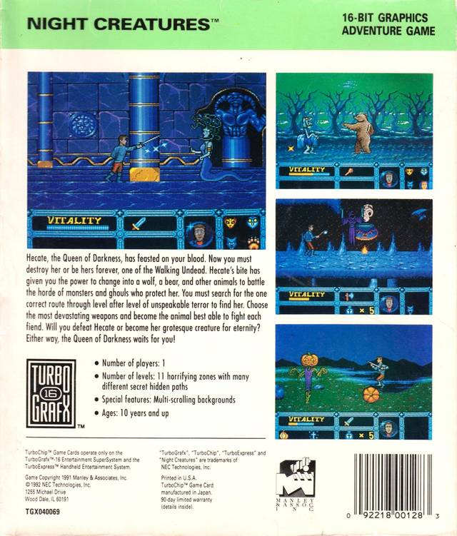 Night Creatures - TurboGrafx-16  [Pre-Owned] Video Games NEC Interchannel   