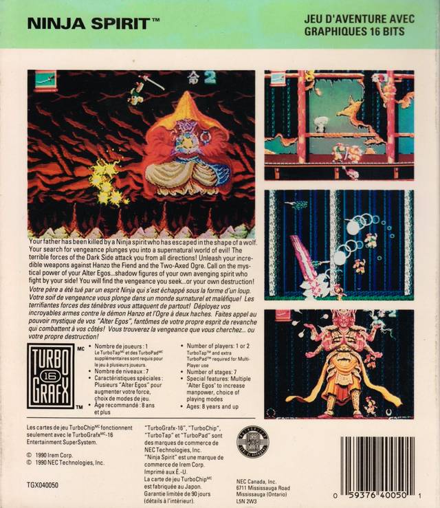 Ninja Spirit - TurboGrafx-16 [Pre-Owned] Video Games NEC   