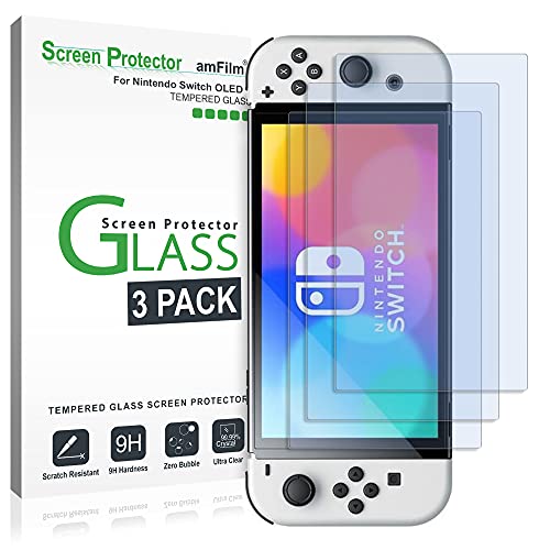amFilm Tempered Glass Screen Protector Compatible with Nintendo Switch OLED - (NSW) Nintendo Switch Accessories amFilm   