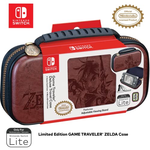 RDS Industries Deluxe Travel Case for Switch Lite (Zelda, Brown) - (NSW) Nintendo Switch Accessories Game Traveler   