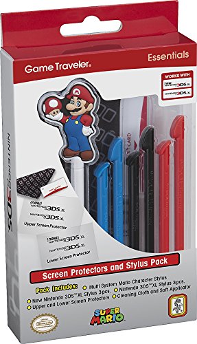 Nintendo 3DS Mario Stylus Pen and Screen Protection Pack – Fits 3DS XL and New 3DS XL Accessories RDS Industries   