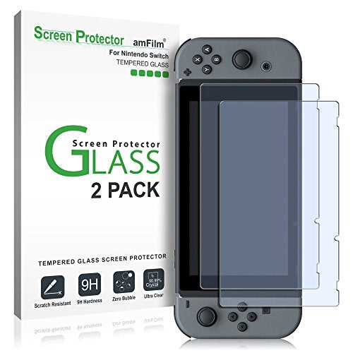 amFilm Tempered Glass Screen Protector for Nintendo Switch 2017 (2-Pack) - (NSW) Nintendo Switch Accessories amFilm   