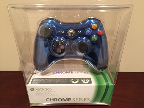 Microsoft Xbox 360 Chrome Series Wireless Controller (Blue) - Xbox 360 Accessories Microsoft   
