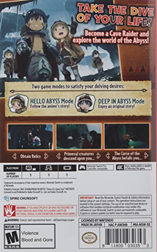 Made in Abyss: Binary Star Falling into Darkness - (NSW) Nintendo Switch [Pre-Owned] Video Games Spike Chunsoft   