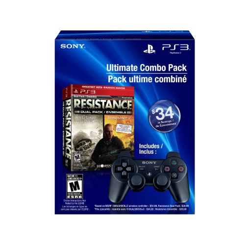 SONY Playstation 3 Resistance Dual Pack & DUALSHOCK3 Wireless Controller - (PS3) Playstation 3 (Ultimate Combo Pack) Video Games PlayStation   
