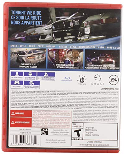 Need for Speed (PlayStation Hits) - (PS4) PlayStation 4 [Pre-Owned] Video Games Electronic Arts   