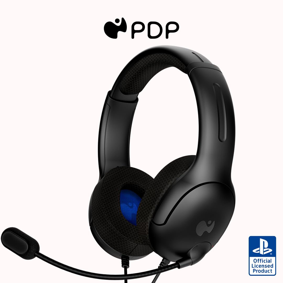 PDP AIRLITE Wired Stereo Gaming Headset (Black) - (PS5) Playstation 5 Video Games PDP   