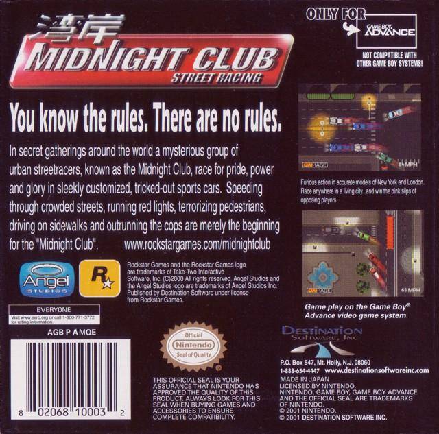 Midnight Club: Street Racing - (GBA) Game Boy Advance Video Games Destination Software   