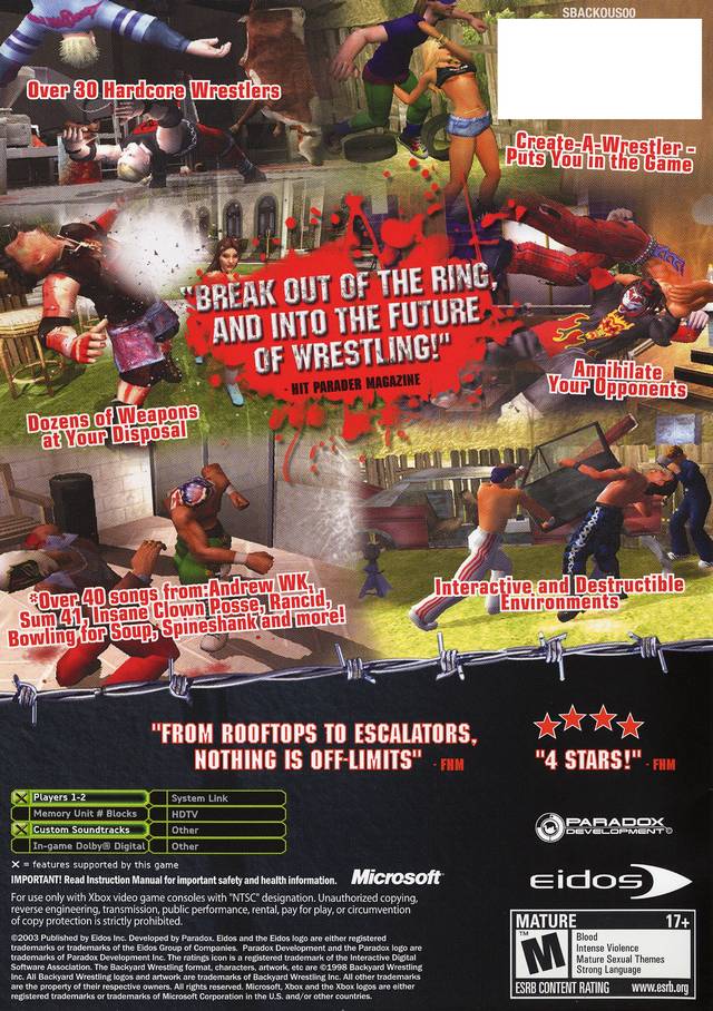 Backyard Wrestling: Don't Try This at Home - (XB) Xbox [Pre-Owned] Video Games Eidos Interactive   