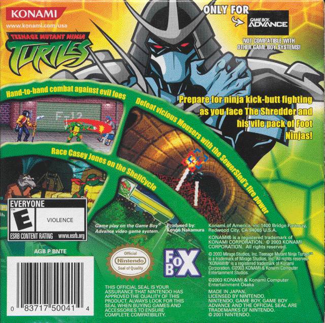 Teenage Mutant Ninja Turtles - (GBA) Game Boy Advance [Pre-Owned] Video Games Konami   