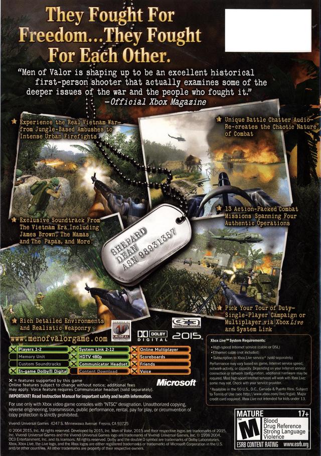 Men of Valor - Xbox Video Games VU Games   