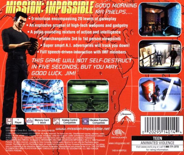 Mission: Impossible - (PS1) PlayStation 1 [Pre-Owned] Video Games Infogrames   