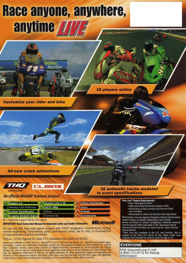 MotoGP 2 - (XB) Xbox [Pre-Owned] Video Games THQ   