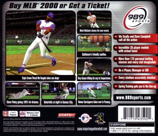 MLB 2000 - (PS1) PlayStation 1 [Pre-Owned] Video Games SCEA   