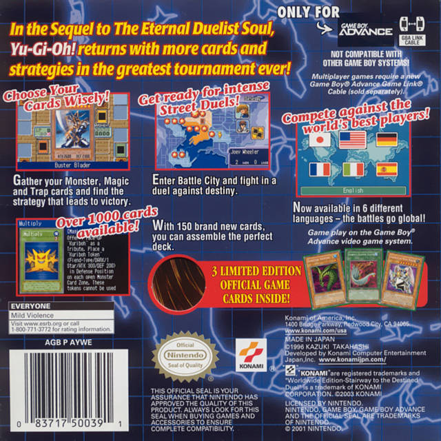 Yu-Gi-Oh World Wide Edition Game Boy Advance Yu-Gi-Oh World Wide Edition Game Boy Advance