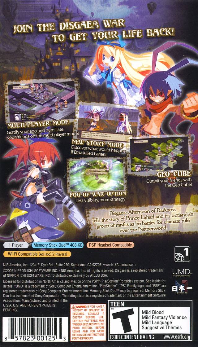 Disgaea: Afternoon of Darkness - Sony PSP Video Games NIS America   