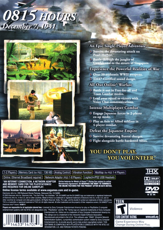 Medal of Honor: Rising Sun - (PS2) PlayStation 2 [Pre-Owned] Video Games EA Games   