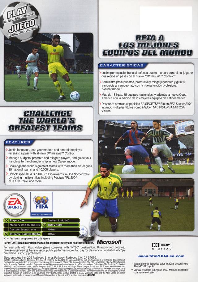 FIFA Soccer 2004 - (XB) Xbox [Pre-Owned] Video Games EA Sports   
