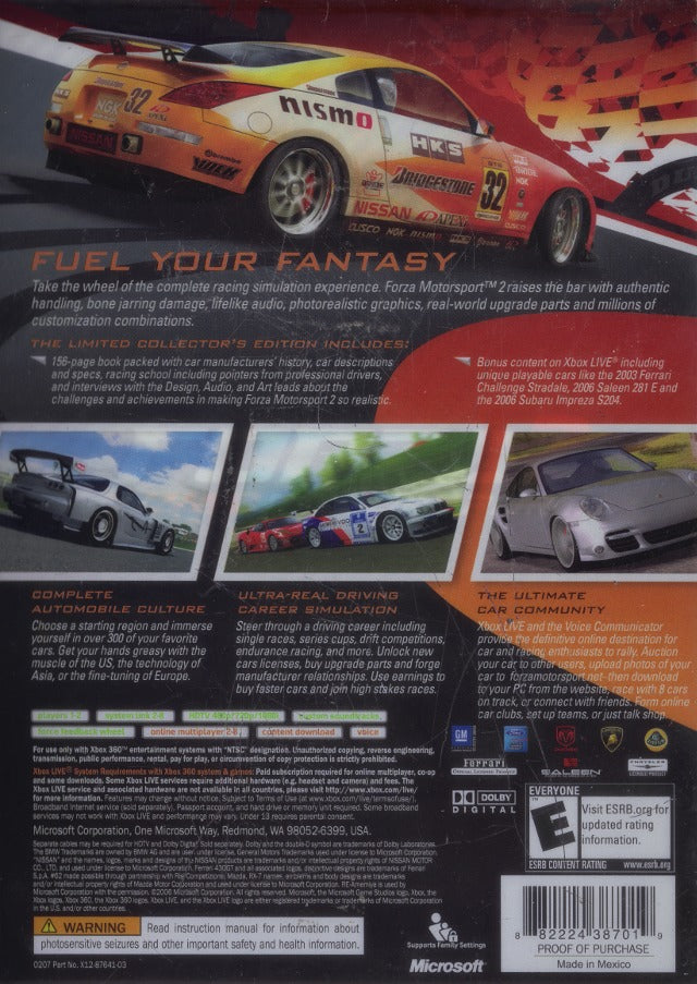 Forza Motorsport 2 (Limited Collector's Edition) - Xbox 360 Video Games Microsoft Game Studios   
