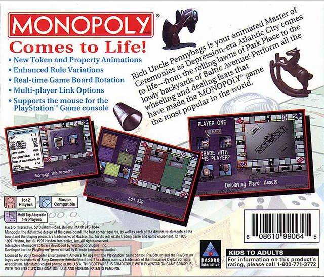 Monopoly - (PS1) PlayStation 1 [Pre-Owned] Video Games Hasbro Interactive   