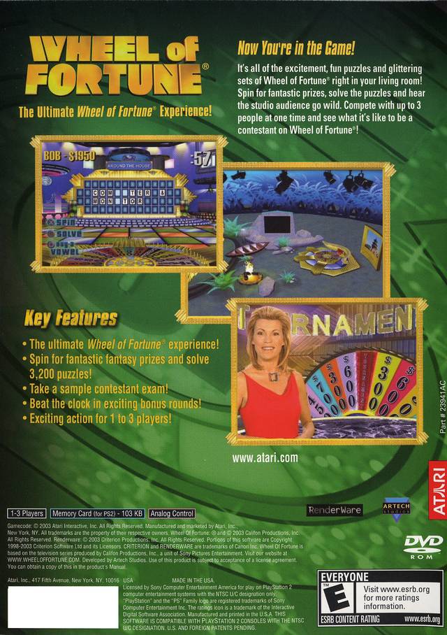 Wheel of Fortune - (PS2) PlayStation 2 [Pre-Owned] Video Games Atari SA   