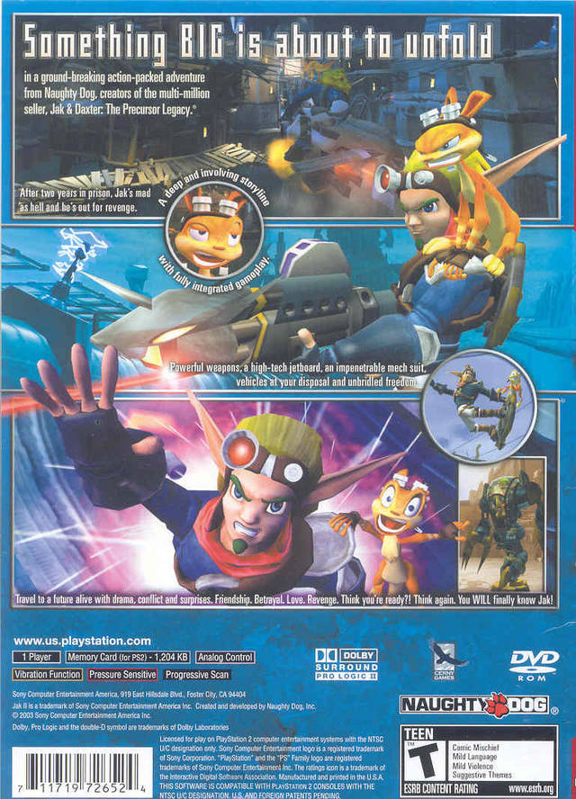 Jak II (Greatest Hits) - (PS2) PlayStation 2 Video Games SCEA   