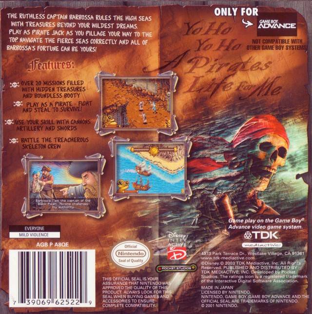Pirates of the Caribbean: The Curse of the Black Pearl - (GBA) Game Boy Advance Video Games TDK Mediactive   