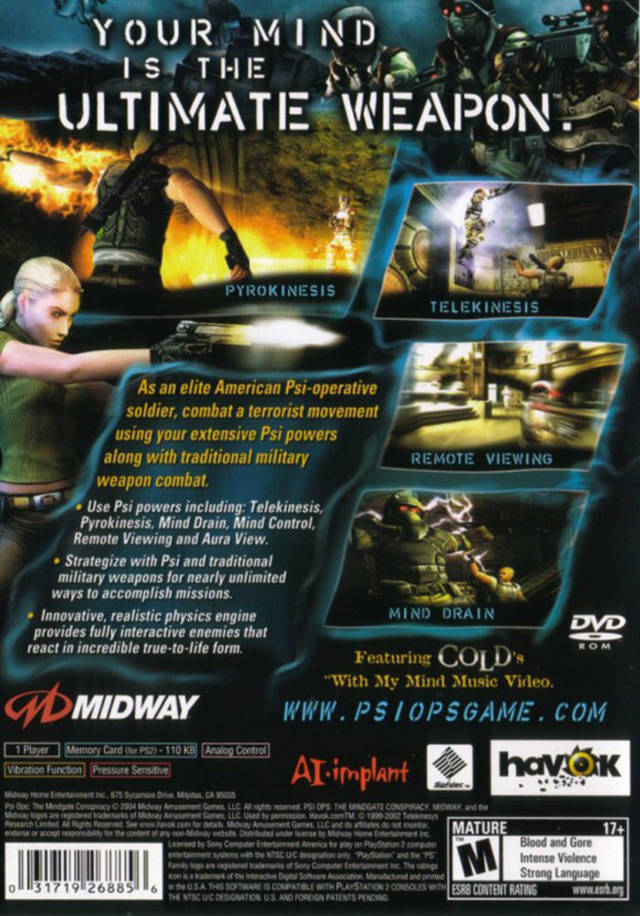 Psi-Ops: The Mindgate Conspiracy - (PS2) PlayStation 2 [Pre-Owned] Video Games Midway