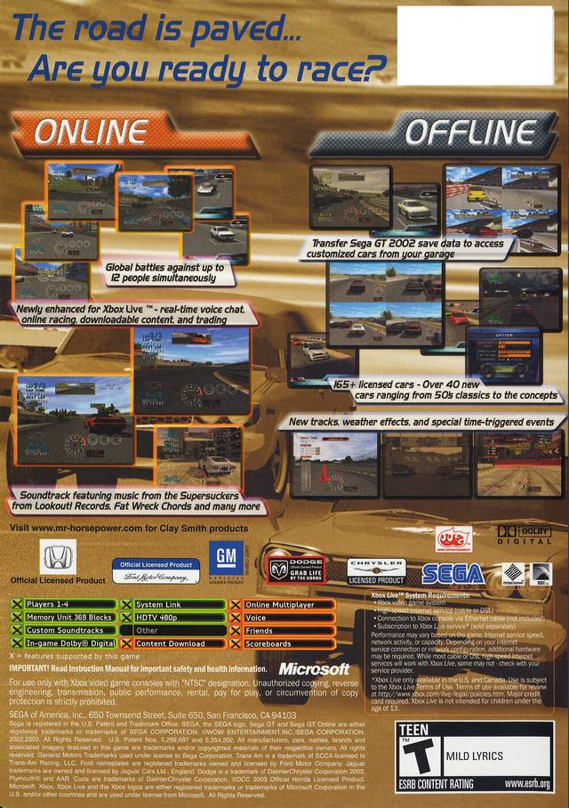 Sega GT Online - (XB) Xbox [Pre-Owned] Video Games Sega   