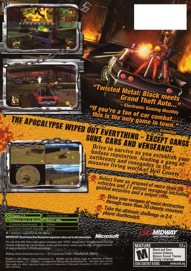 RoadKill - (XB) Xbox [Pre-Owned] Video Games Midway   
