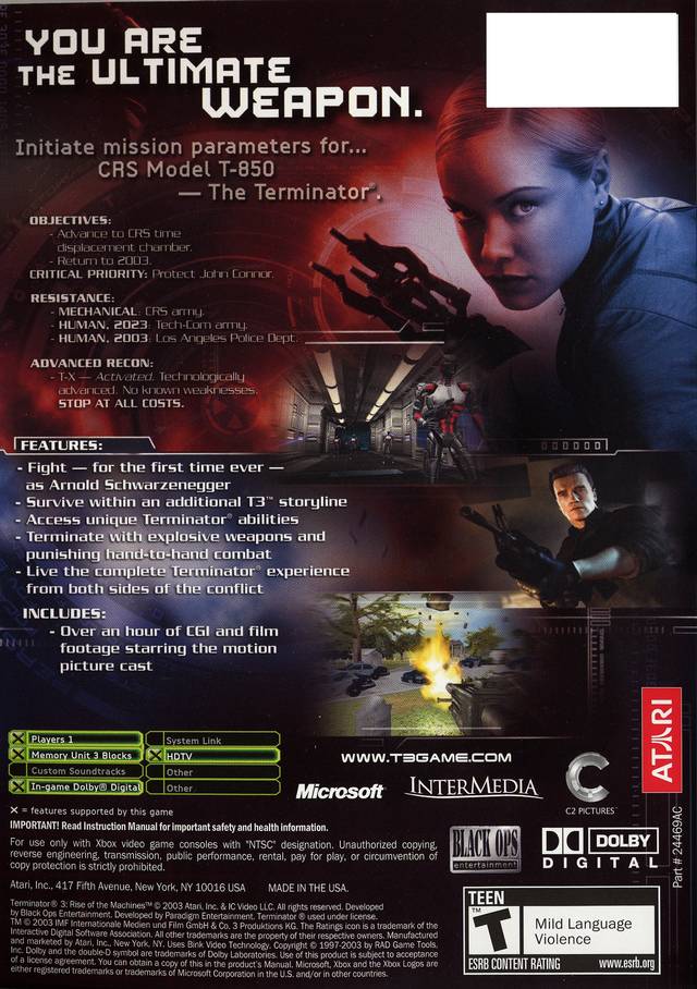 Terminator 3: Rise of the Machines - (XB) Xbox [Pre-Owned] | J&L Game