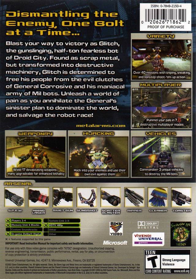 Metal Arms: Glitch in the System - Xbox Video Games VU Games   