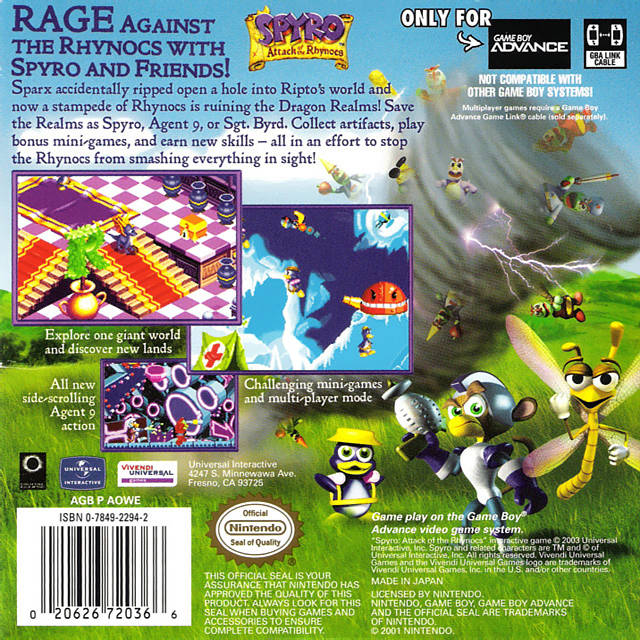 Spyro: Attack of the Rhynocs - (GBA) Game Boy Advance [Pre-Owned] Video Games Universal Interactive   
