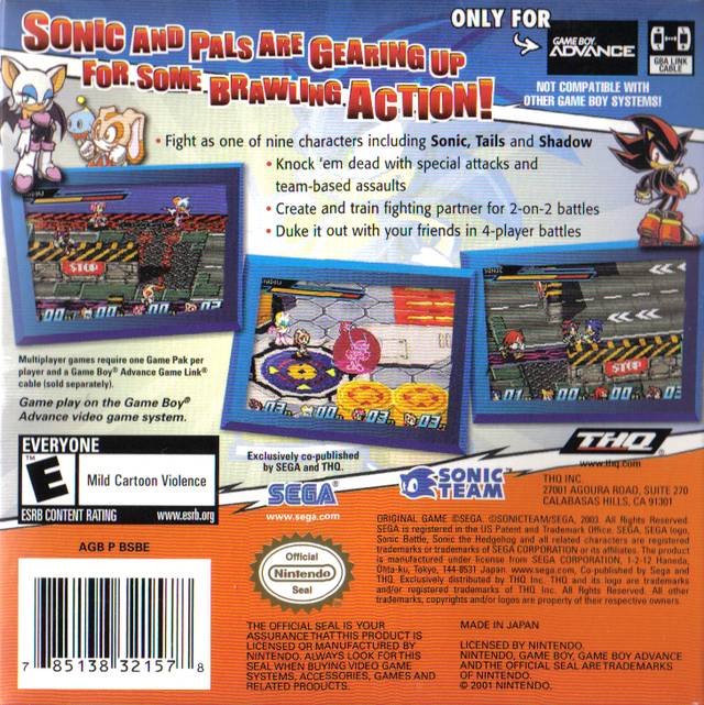 Sonic Battle - (GBA) Game Boy Advance [Pre-Owned] Video Games THQ   