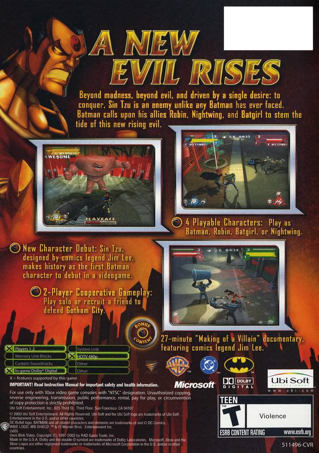 Batman: Rise of Sin Tzu - (XB) Xbox [Pre-Owned] Video Games Ubisoft   