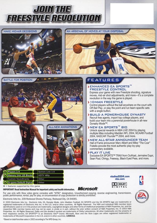 NBA Live 2004 - (XB) Xbox [Pre-Owned] Video Games EA Sports   