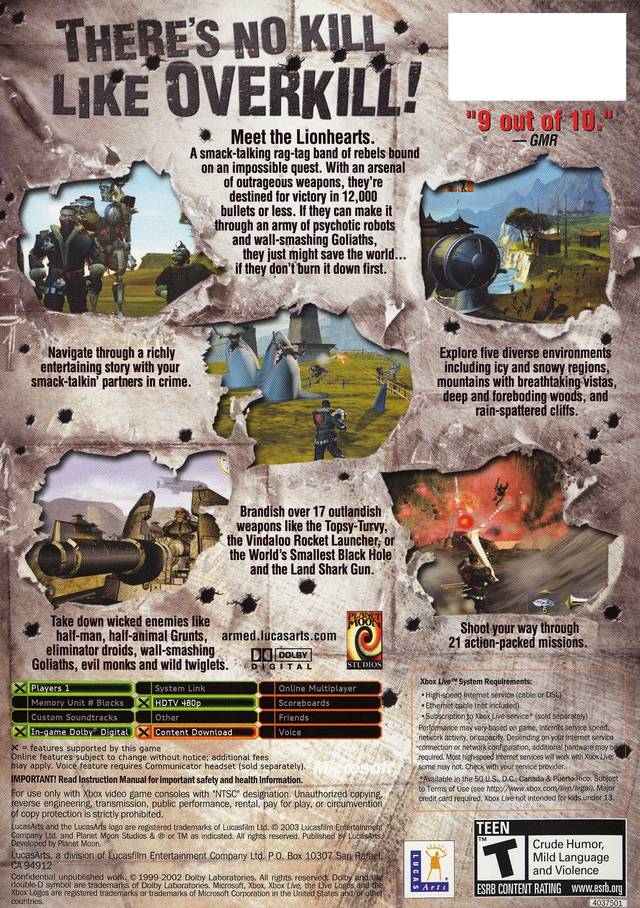 Armed and Dangerous - (XB) Xbox [Pre-Owned] Video Games LucasArts   