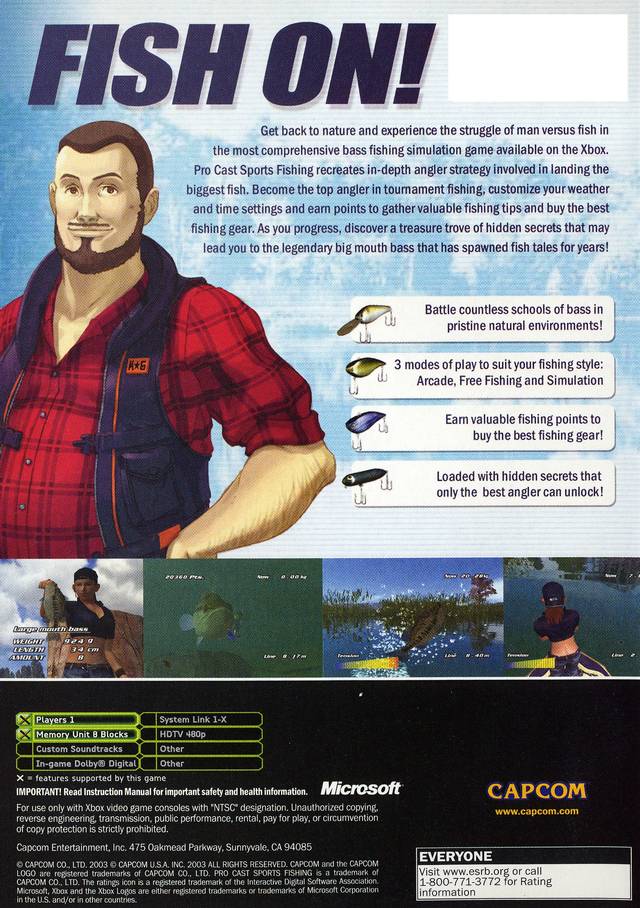 Pro Cast Sports Fishing - Xbox Video Games Capcom   