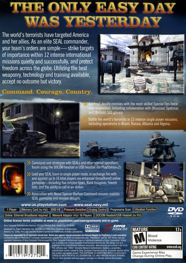 SOCOM II: U.S. Navy SEALs - (PS2) PlayStation 2 [Pre-Owned] Video Games SCEA   