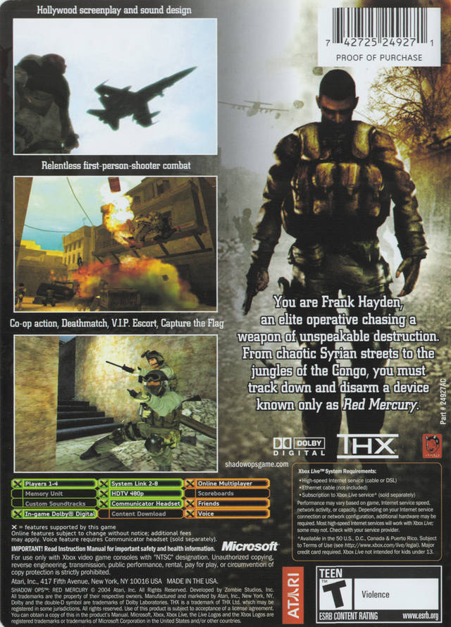 Shadow Ops: Red Mercury - (XB) Xbox [Pre-Owned] Video Games Atari SA   