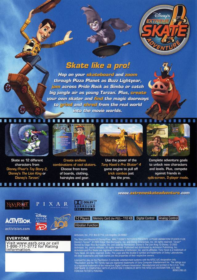 Disney's Extreme Skate Adventure - (PS2) PlayStation 2 [Pre-Owned] Video Games Activision   