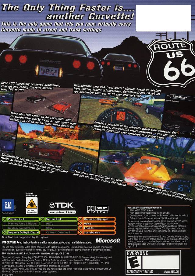 Corvette - Xbox Video Games TDK Mediactive   