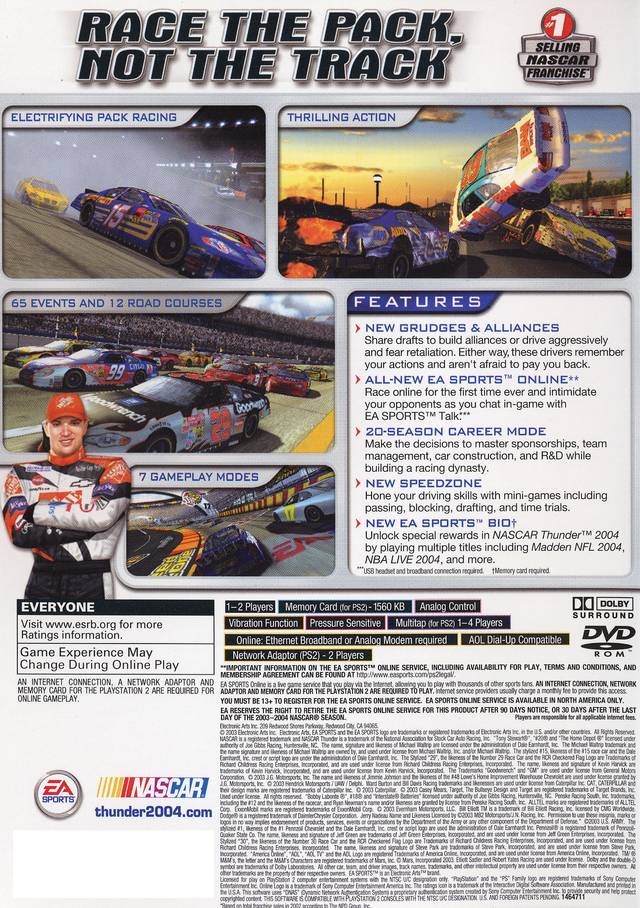 NASCAR Thunder 2004 - (PS2) PlayStation 2 [Pre-Owned] Video Games Electronic Arts   