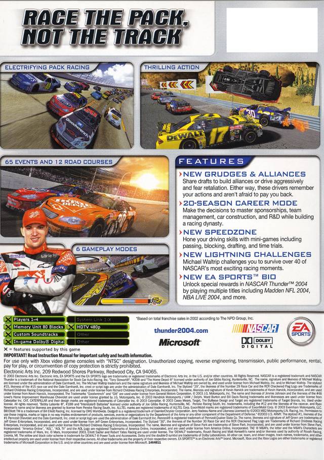 NASCAR Thunder 2004 - Xbox Video Games EA Games   