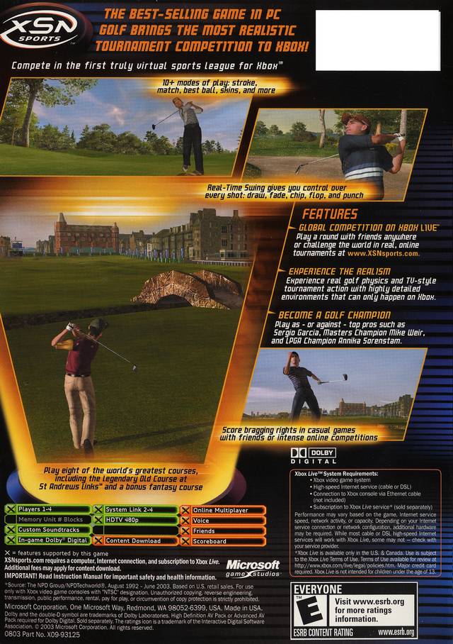 Links 2004 - Xbox Video Games Microsoft Game Studios   