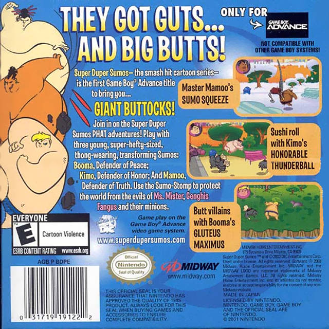 Super Duper Sumos - (GBA) Game Boy Advance Video Games Midway   